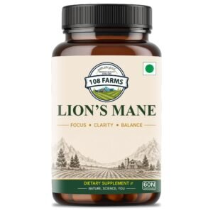 108 Farms Lion's Mane Capsules – Natural Brain Health, Focus & Memory Support | 60 Capsules